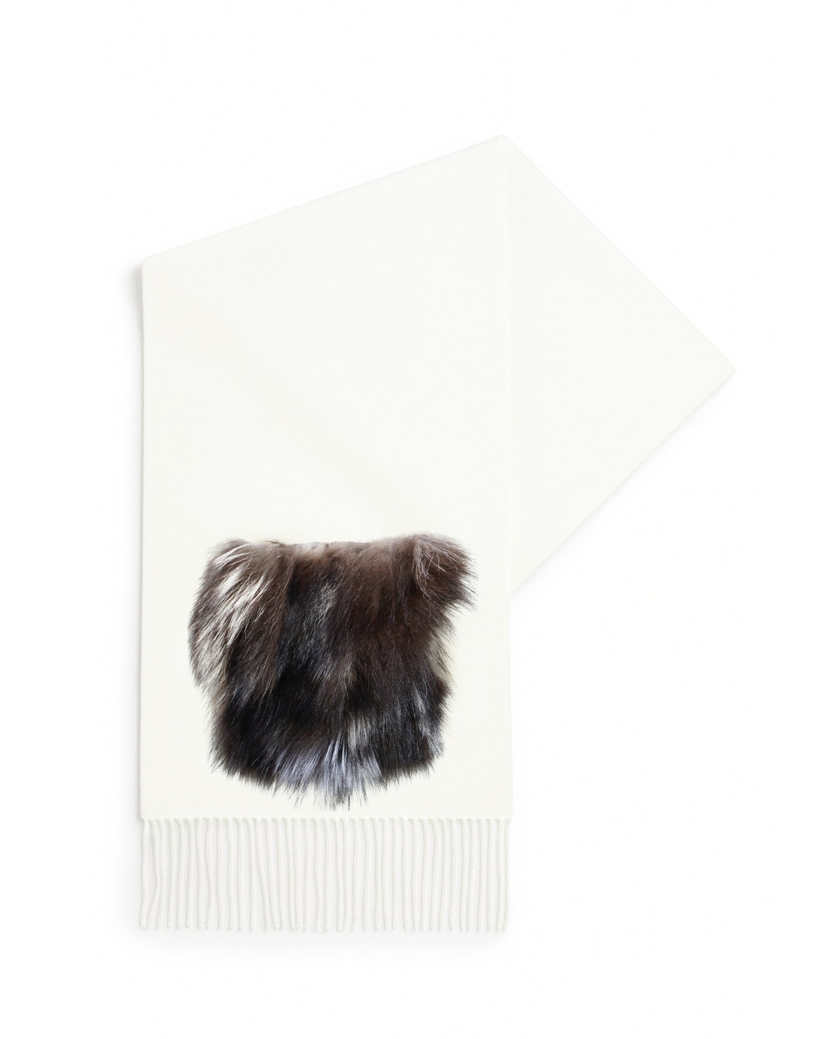SCIARPA TASCA CON PELO | BIANCO