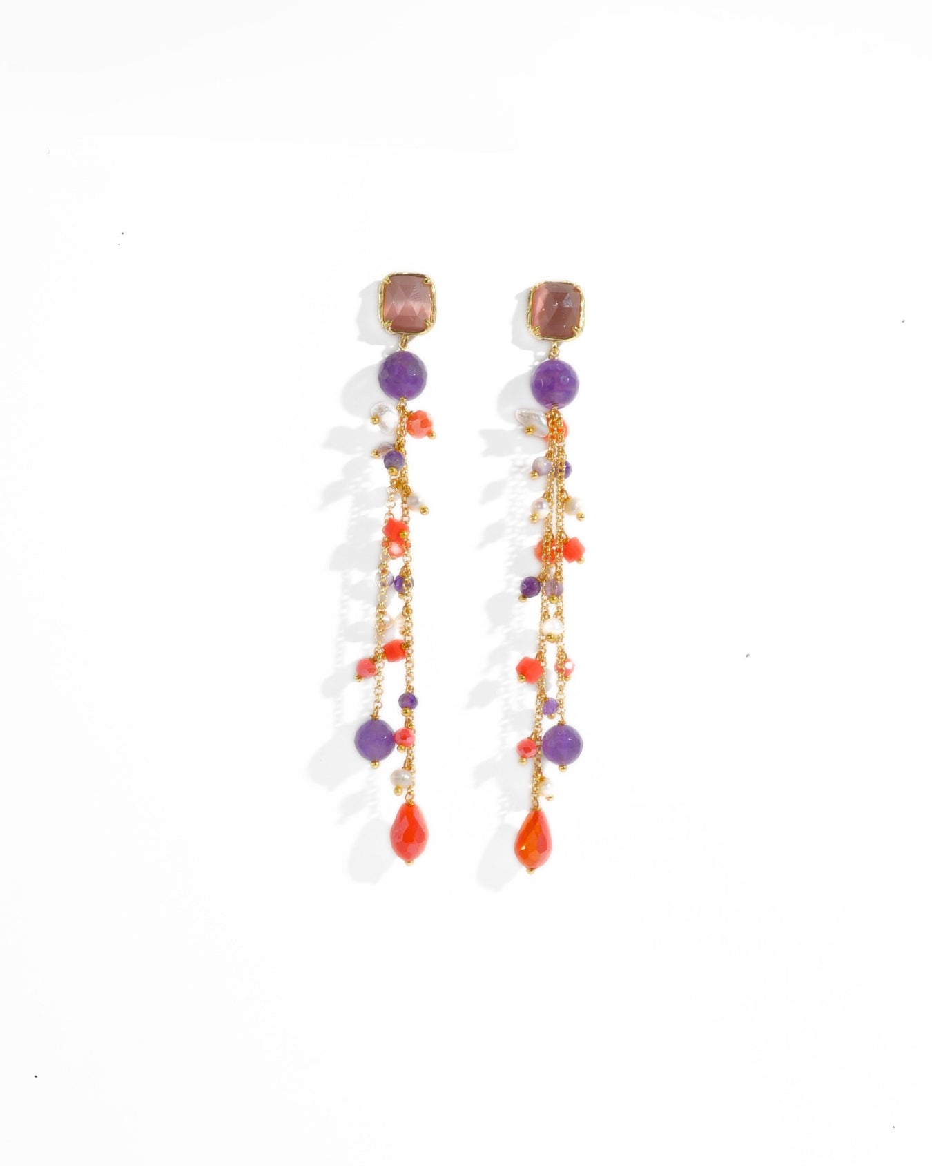 ORECCHINO LONG MULTICOLOR | ARANCIONE