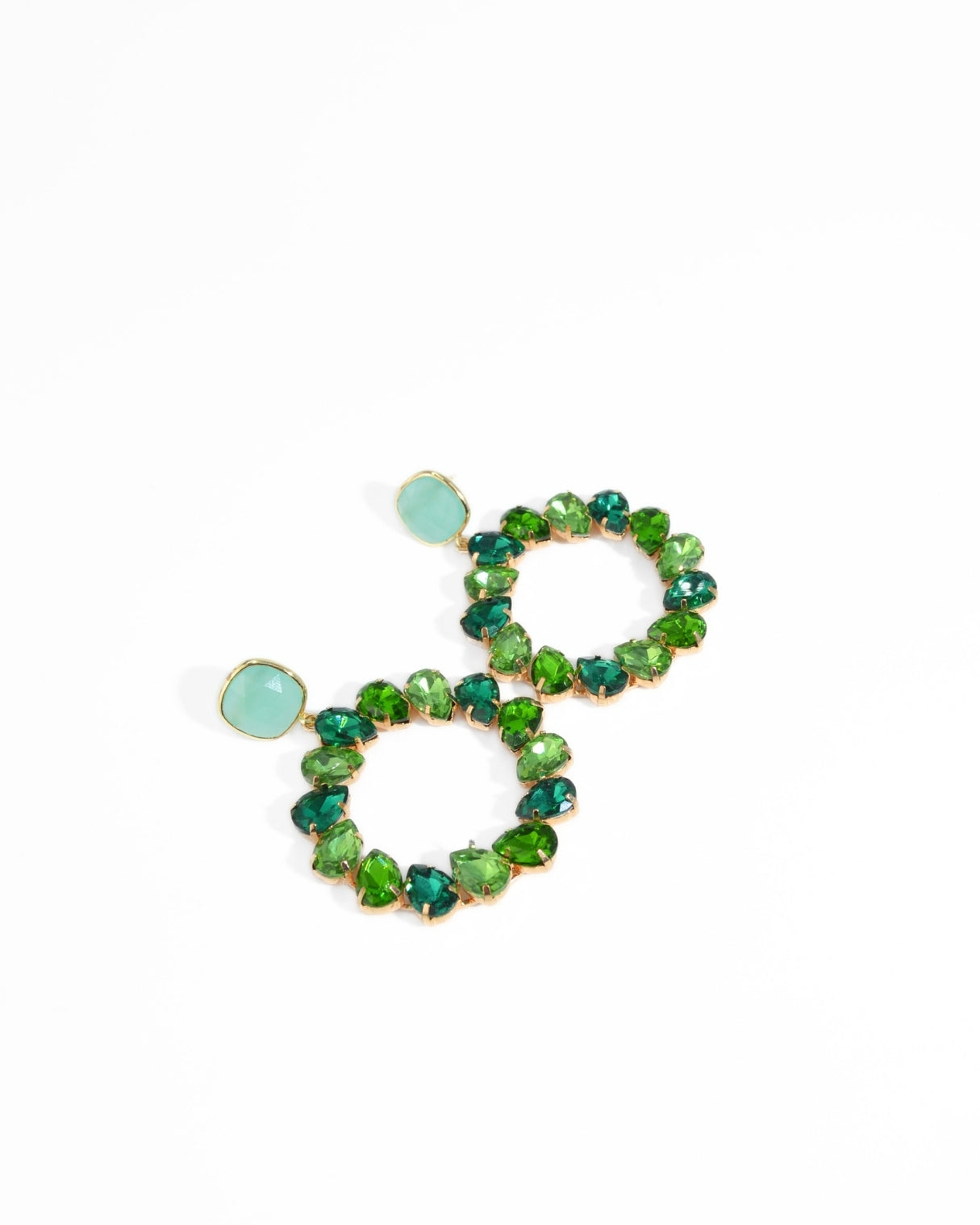 ORECCHINO CIRCLE STRASS | VERDE