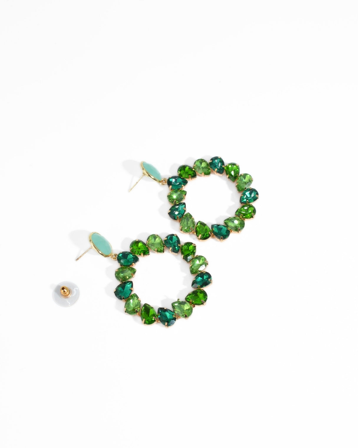 ORECCHINO CIRCLE STRASS | VERDE