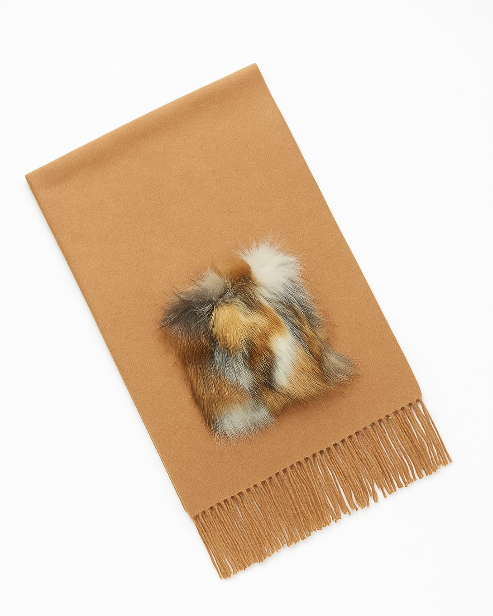 SCIARPA TASCA CON PELO | CAMMELLO