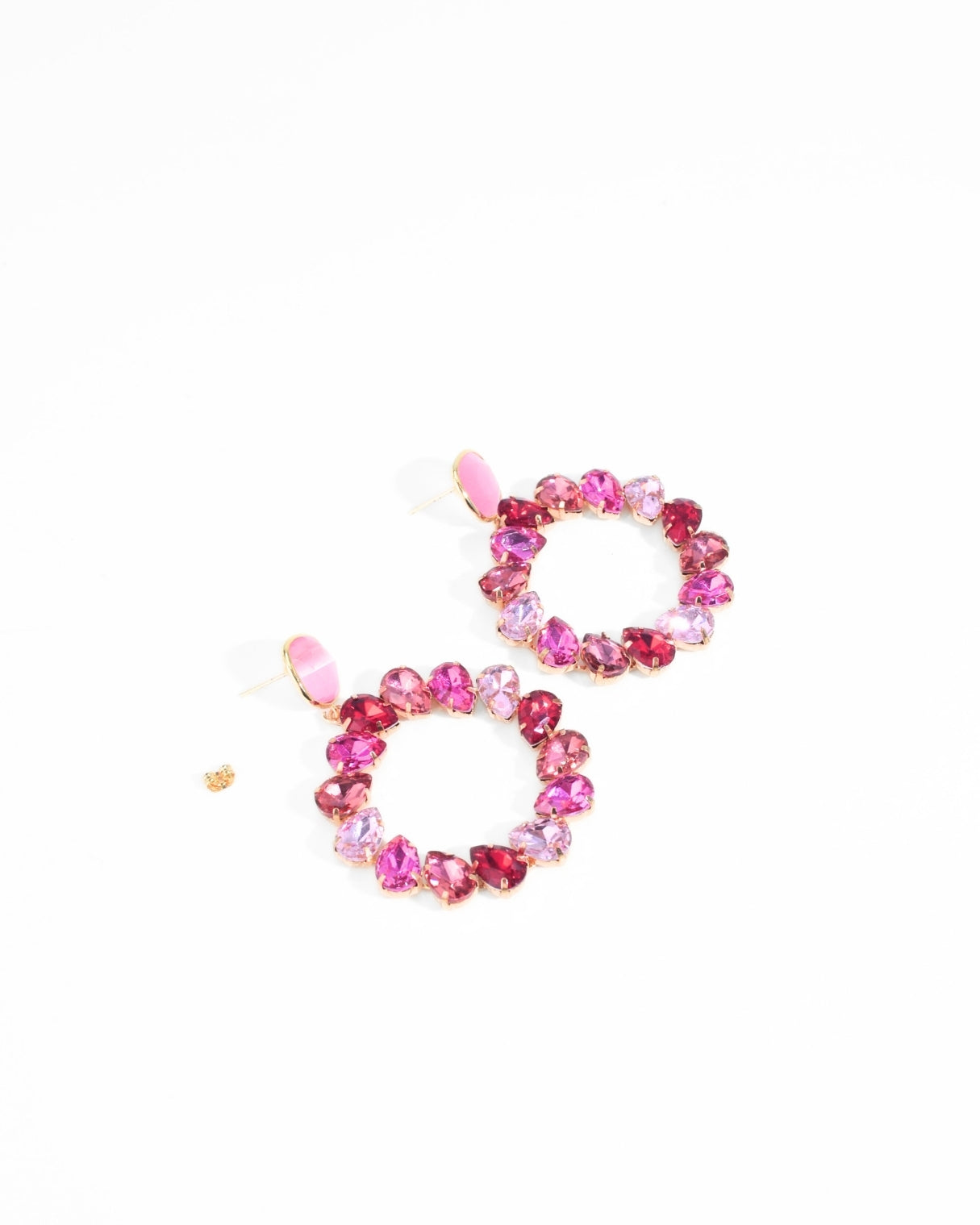 ORECCHINO CIRCLE STRASS | FUCSIA