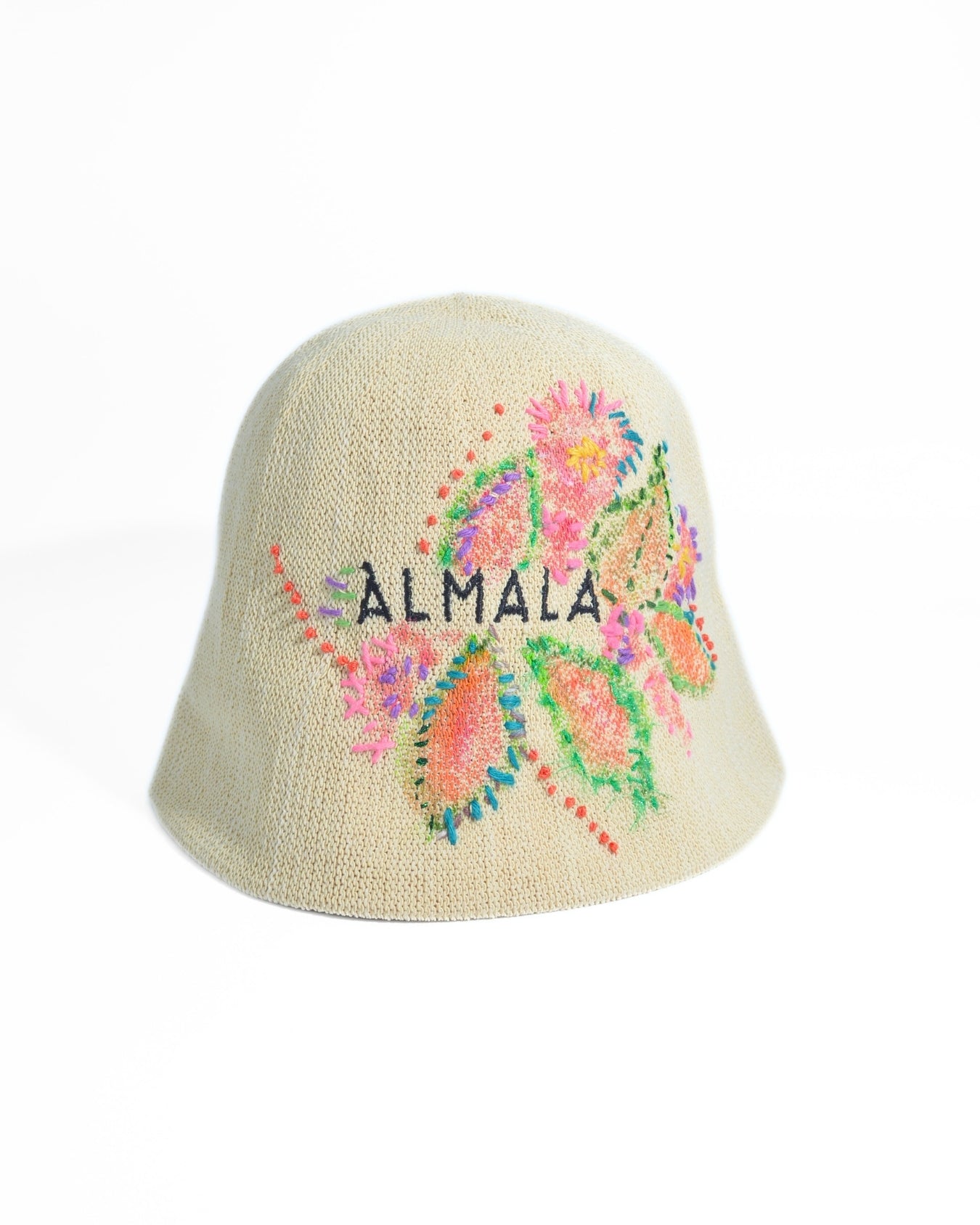 CAPPELLO RICAMO | NATURALE-ROSA