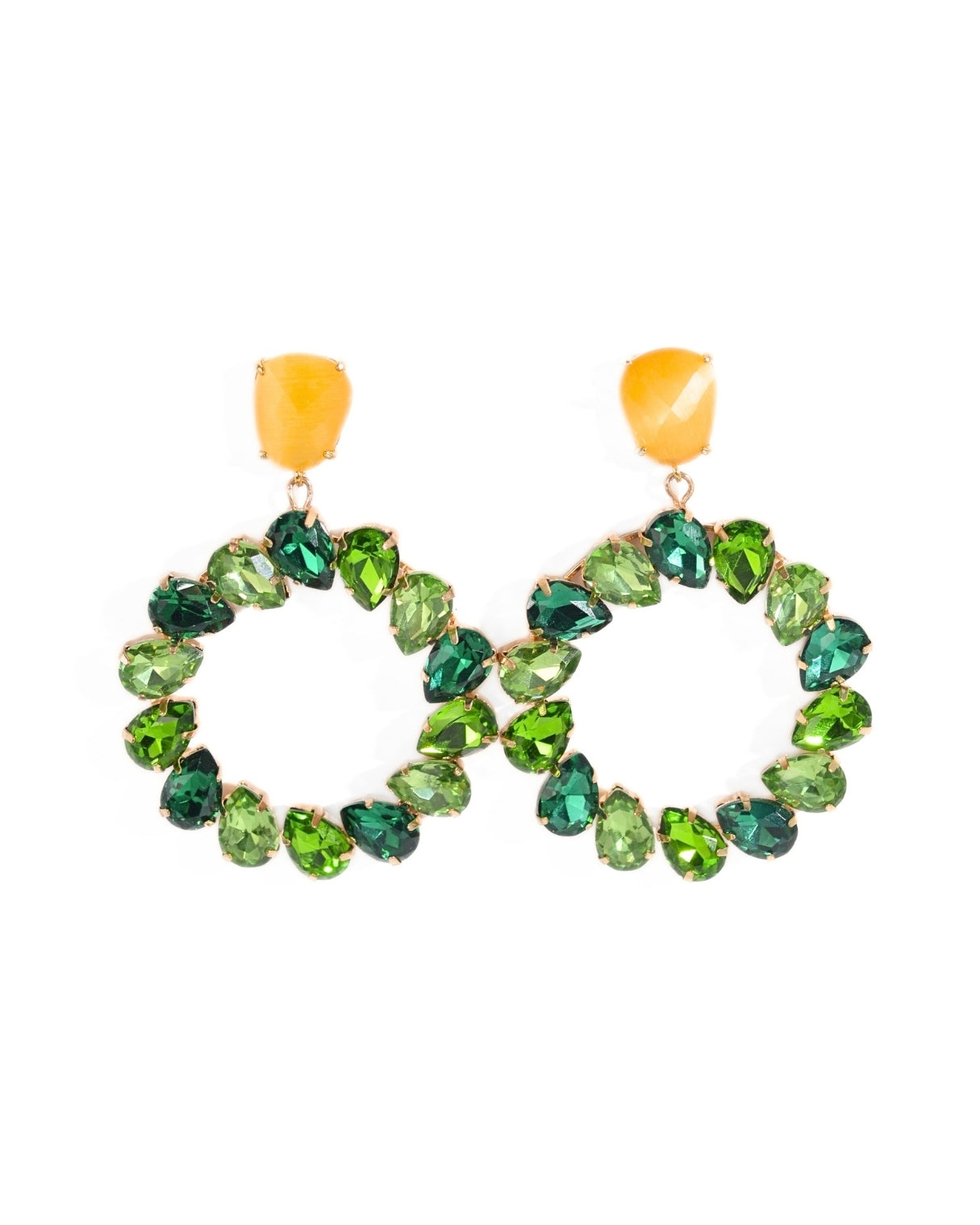 ORECCHINO CIRCLE STRASS | VERDE