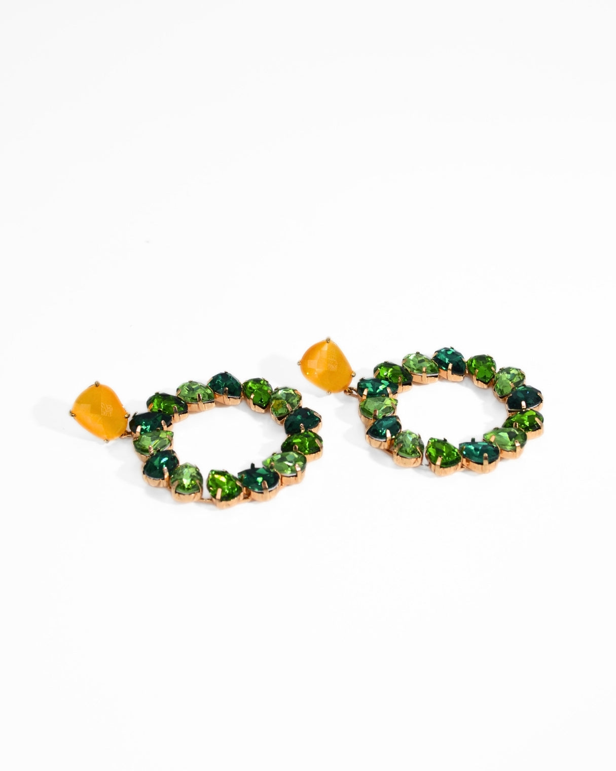 ORECCHINO CIRCLE STRASS | VERDE