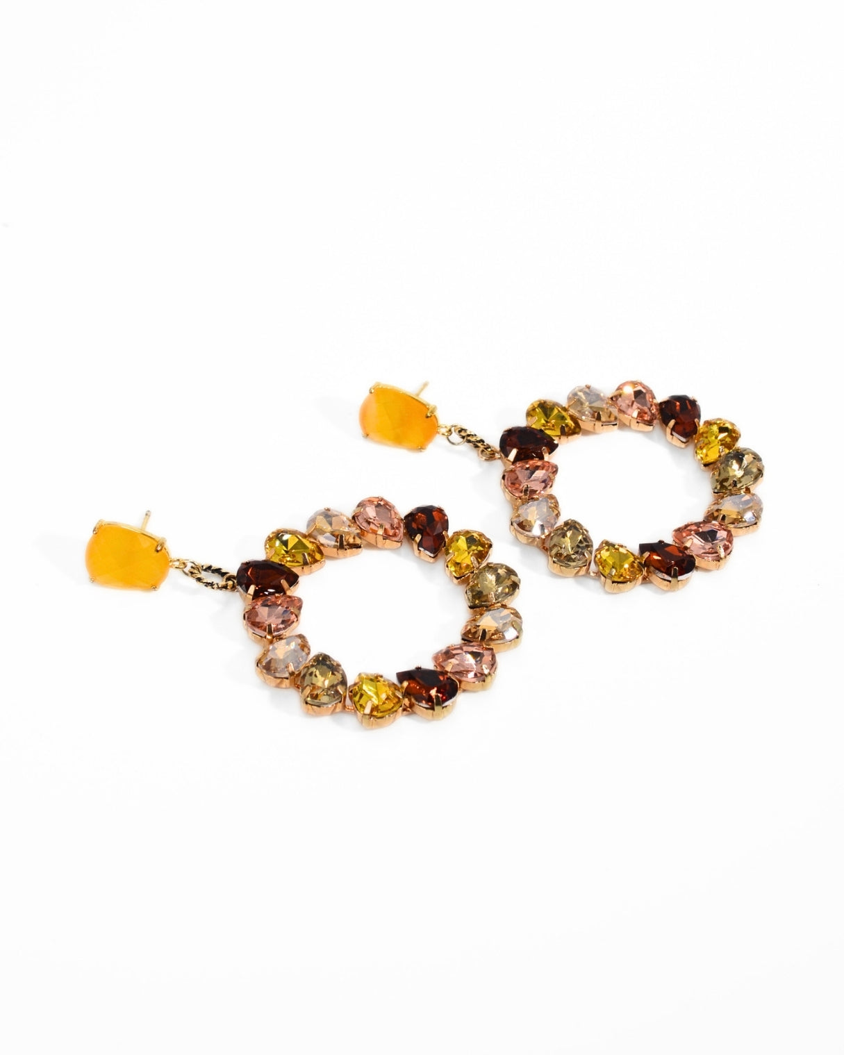 CIRCLE RHINESTONE EARRING | FUCHSIA