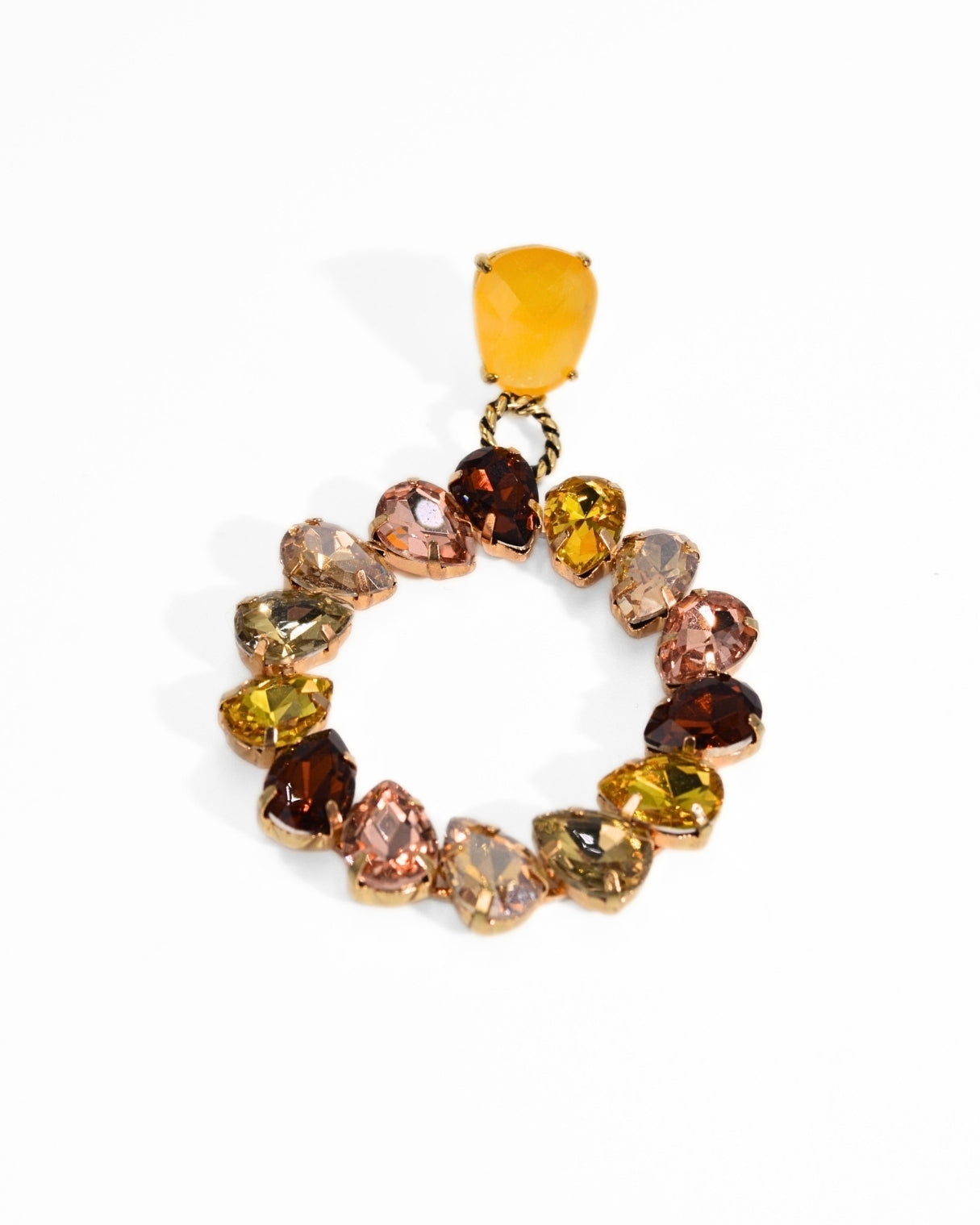 CIRCLE RHINESTONE EARRING | FUCHSIA