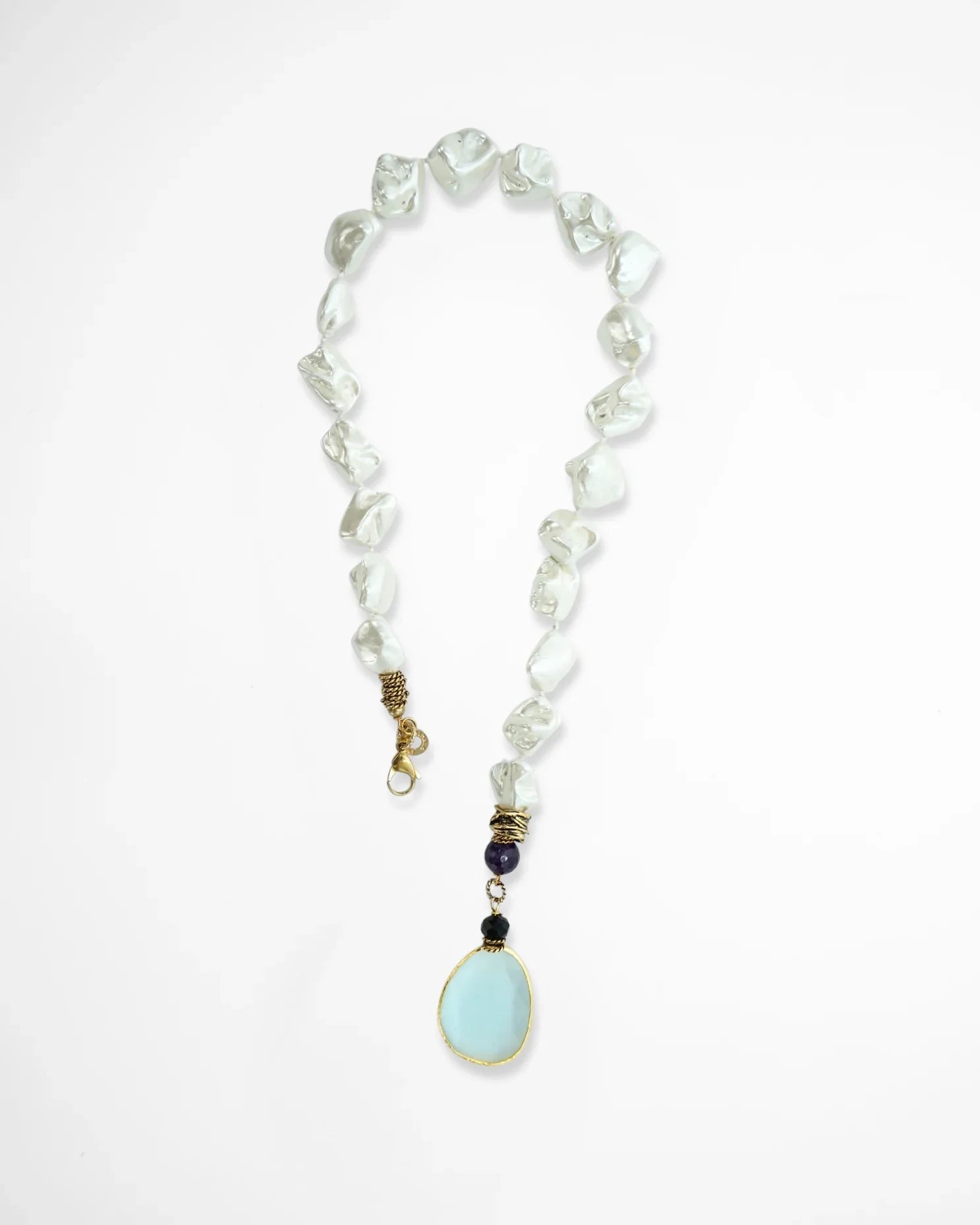 COLLANA SCIARPA PERLA | BIANCO