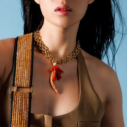 CORAL HORN NECKLACE 