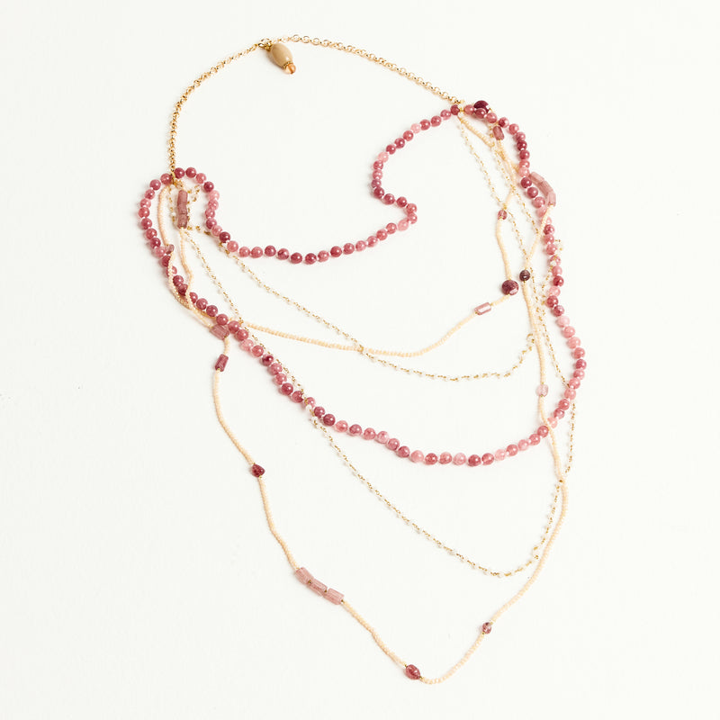 MULTI-STRAND NECKLACE | PINK