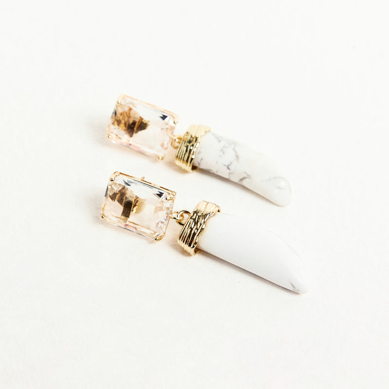 HORN EARRING - WHITE