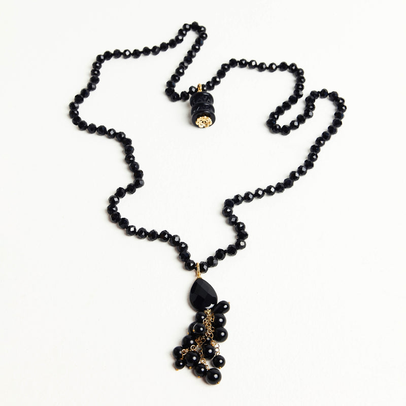 BUNCH SCARF NECKLACE - BLACK