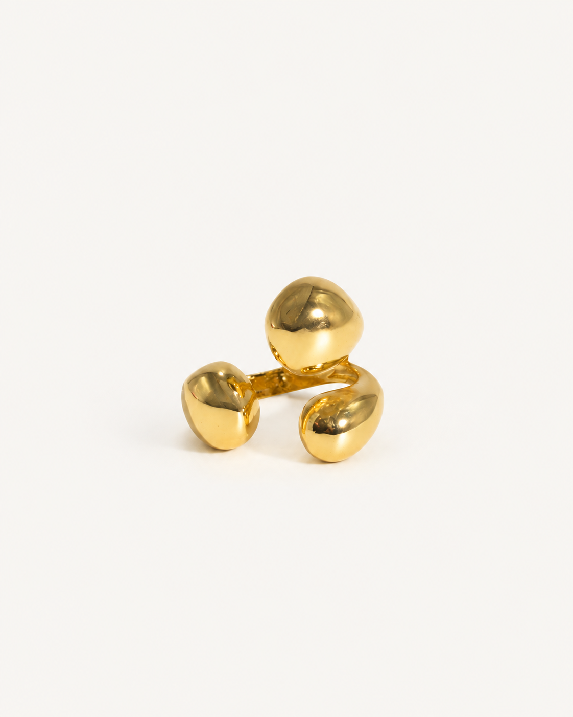 Anello Gold ÀLMALA color oro, vista frontale del design scultoreo