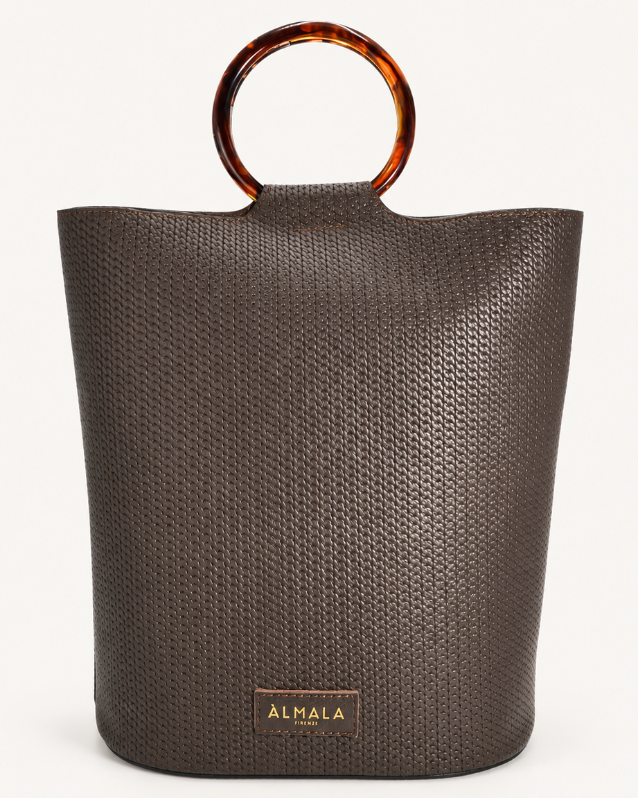 BUCKET ACETATE [BRAID] | CIOCCOLATO - vista 1