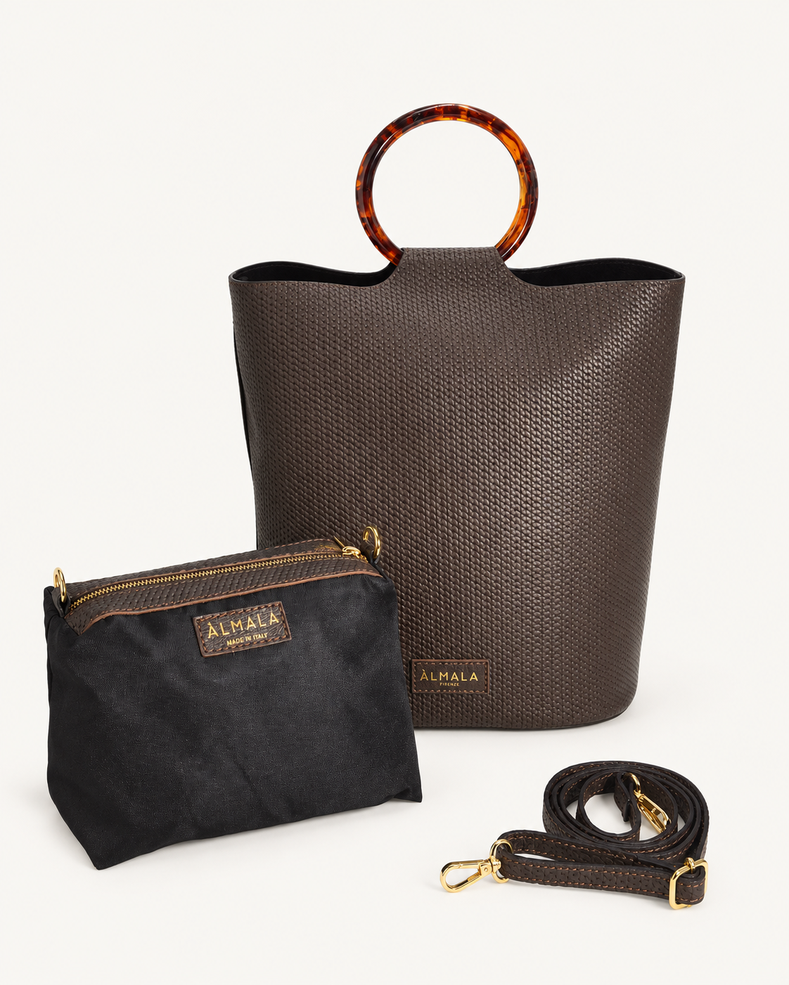 BUCKET ACETATE [BRAID] | CIOCCOLATO - vista 3
