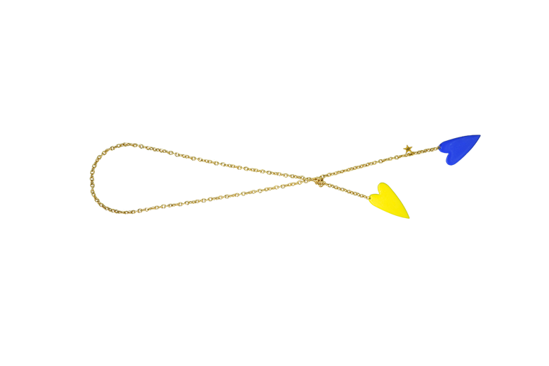 COLLANA DOUBLE LOVE | GIALLO/BLUETTE