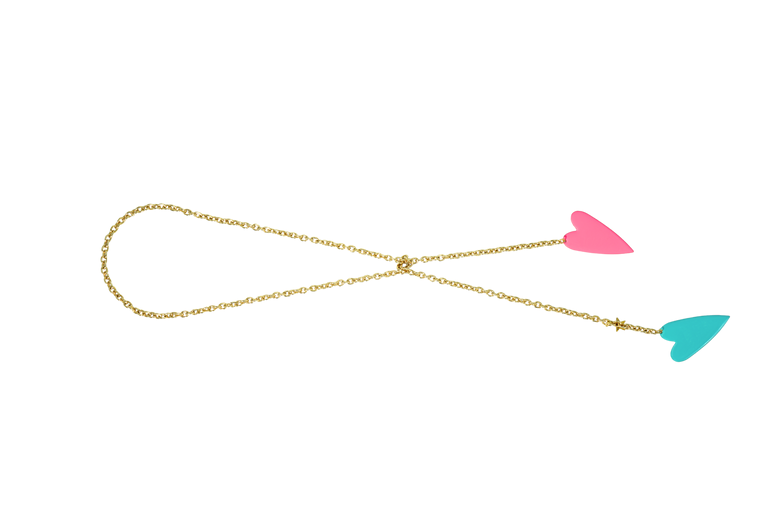 COLLANA DOUBLE LOVE | TURCHESE/ROSA