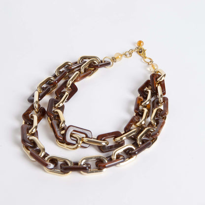 ACETATE GOLD NECKLACE